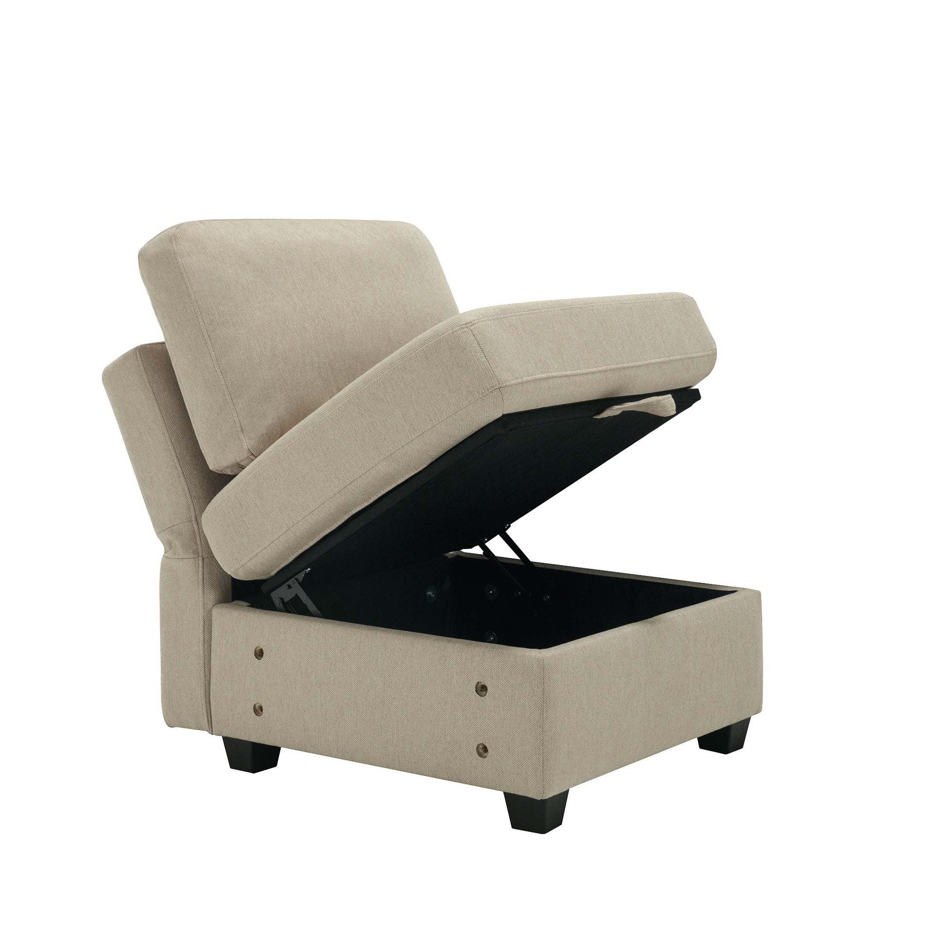 Convertible Sectional Sofa With Chaise, L Shaped Sofa Couch Modular Sectional Sofa With Storage Seats, Adjustable Arms And Backs Beige Beige Polyester 3 Seat