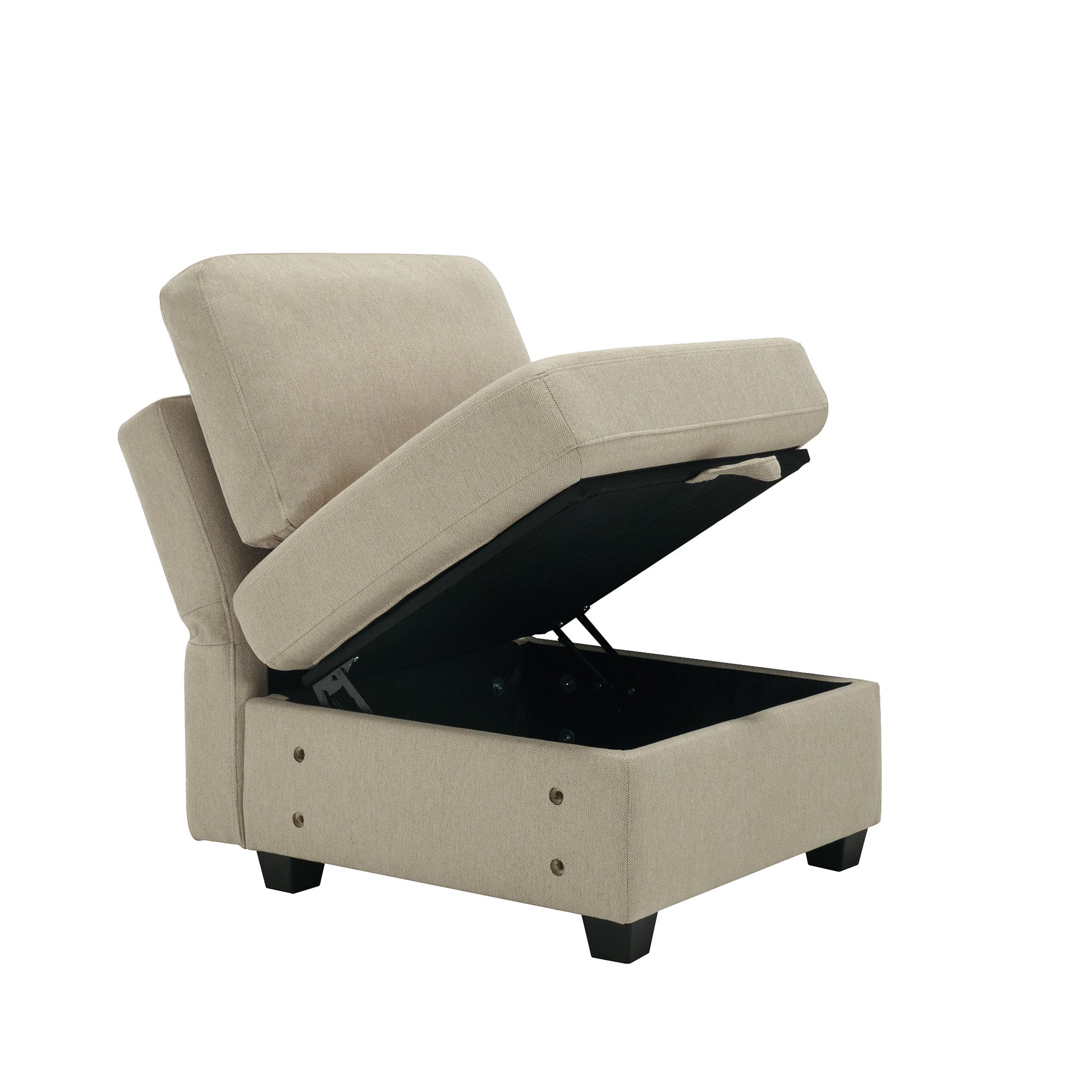 Reversible Sectional Sofa Modern Modular Sectional Couch With Chaise U Shaped Corner Sectional 5 Seater Modular Sofa With Storage Seats, Adjustable Arms And Backs Beige Beige Polyester 3 Seat