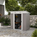 Outsunny 6' X 4' Metal Lean To Garden Shed, Outdoor Storage Shed, Garden Tool House With Double Sliding Doors, 2 Air Vents For Backyard, Patio, Lawn, Gray Gray Steel