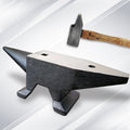 66Lbs Cast Steel Anvil, High Hardness Rugged Round Horn Anvil Blacksmith, Large Countertop And Stable Base, With Round And Square Hole, Metalsmith Tool For Bending And Shaping Black Carbon Steel