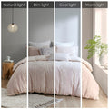 3 Piece Cotton Jacquard Duvet Cover Set Queen Pink Cotton