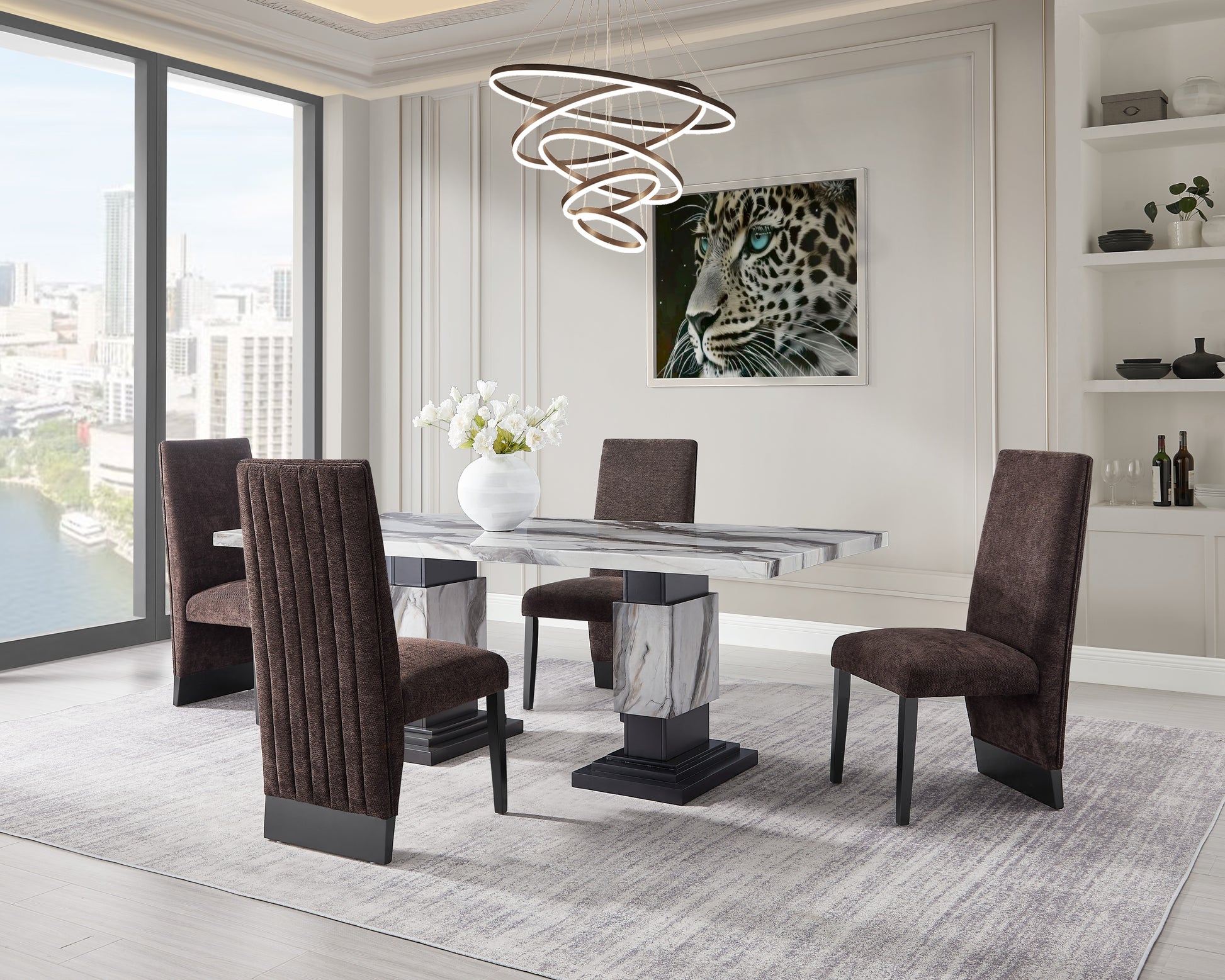 Stacey Brown Dining Chair Solid Brown Dining Room Foam Wipe Clean Square Modern Side Chair Rubberwood Solid Back 1 Foam Rubber Wood