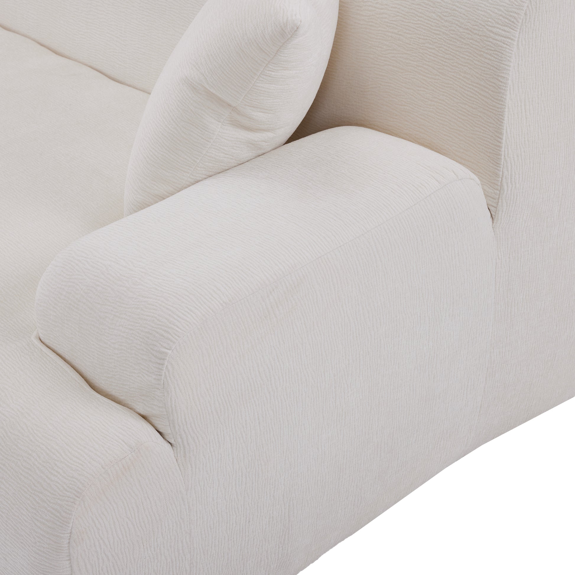 Modern Large L Shape Modular Sectional Sofa For Living Room, Bedroom, Salon, 2 Piece Free Combination, Simplified Style Old Sku:Wy000356Aaa Beige Polyester 3 Seat