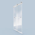 68 72 Inches*76 Inches Frameless Double Sliding Soft Close Shower Door, 3 8Inches 10Mm Thick Sgcc Tempered Glass Door, Brushed Nickel Brushed Nickel Glass Metal