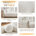 Lamb'S Wool 2 Seater Cushion Sofa 90'' Comfortable Sofa For Living Room Bedroom And Other Casual Spaces Lamb'S Wool Sofa With 2 Cushions And 2 Ball Pillows. Beige Two Sets Beige Foam Fabric 4 Seat