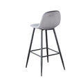 Bar Stools Set Of 2, 30 Inches Velvet Barstool Modern Counter Bar Height Chair With Back, Sturdy Metal Legs & Footrests, Easy Assembly, Island Stool For Kitchen Bar Dark Grey Velvet