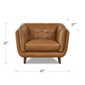 Solana Leather Chair Cognac Down Filling Genuine Leather