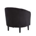 Coolmore Living Room Accent Barrel Chair, Century Modern Style Decorative Chair, Armchair For Living Room With Thick Cushions And Pillows, Comfy Single Sofa Chair, Chair With Wooden Legs,Black Black Corduroy