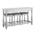 Mariano Gray Sofa Table With Three Stools Gray Drawers Solid Wood
