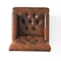 Harrison Tufted Club Chair Brown Microfiber