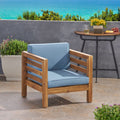 Oana Club Chair Pecan Blue Acacia Wood
