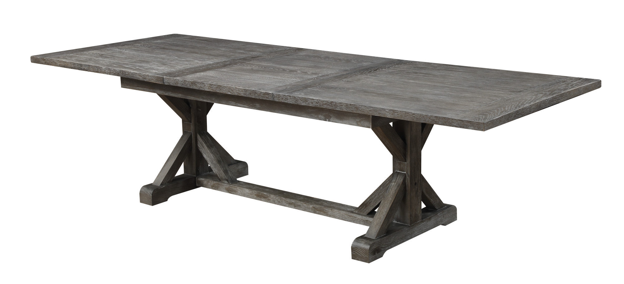 Rusti Gray Dining Table With Butterfly Leaf Gray Solid Wood