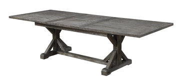 Rusti Gray Dining Table With Butterfly Leaf Gray Solid Wood