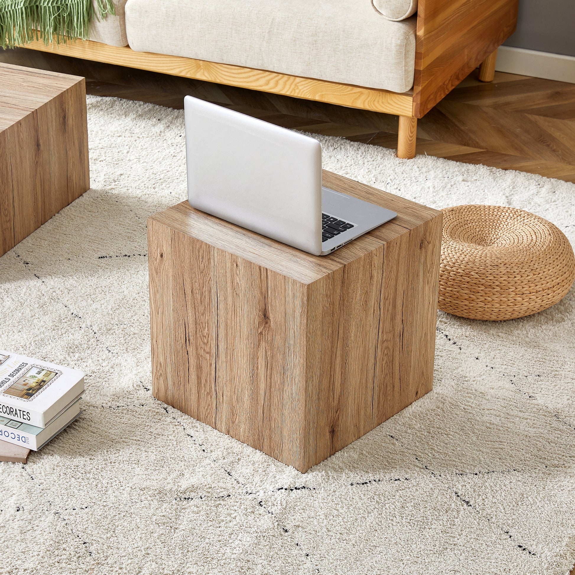 Modern Three Piece Coffee Table.Elevate Your Living Space With This Modern Mdf Coffee Table That Showcases Smooth, Light Wood Color Texture Patterns. Stylish Design. Wood Mdf