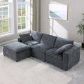 Modular Sectional Sofa, Convertible Sofa Couch, Modular Sectionals With Ottomans, 4Seat Sofa Couch With Reversible Chaise For Living Room. Chenille Grey Grey Fabric 4 Seat