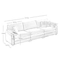 3 Piece Comfortable Oversized Sectional Sofa, One Single Sofa And One 2 Seater Sofa And One 3 Seater Sofa ,Tan Corduroy Deep Seat Sofa Tan Corduroy 6 Seat