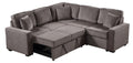 Modular Sofa, Sectional Couch L Shaped Sofa Couch With Pullout Sleeper, 5 Seat Chenille Corner Sofa For Living Room, 3 Pillows Included, Light Brown Light Brown Chenille Foam Plywood 5 Seat