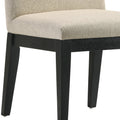 Beige And Black Padded Side Chair Set Of 2 Solid Beige Black Dining Room Modern Side Chair Solid Back Set Of 2 Wood Fabric