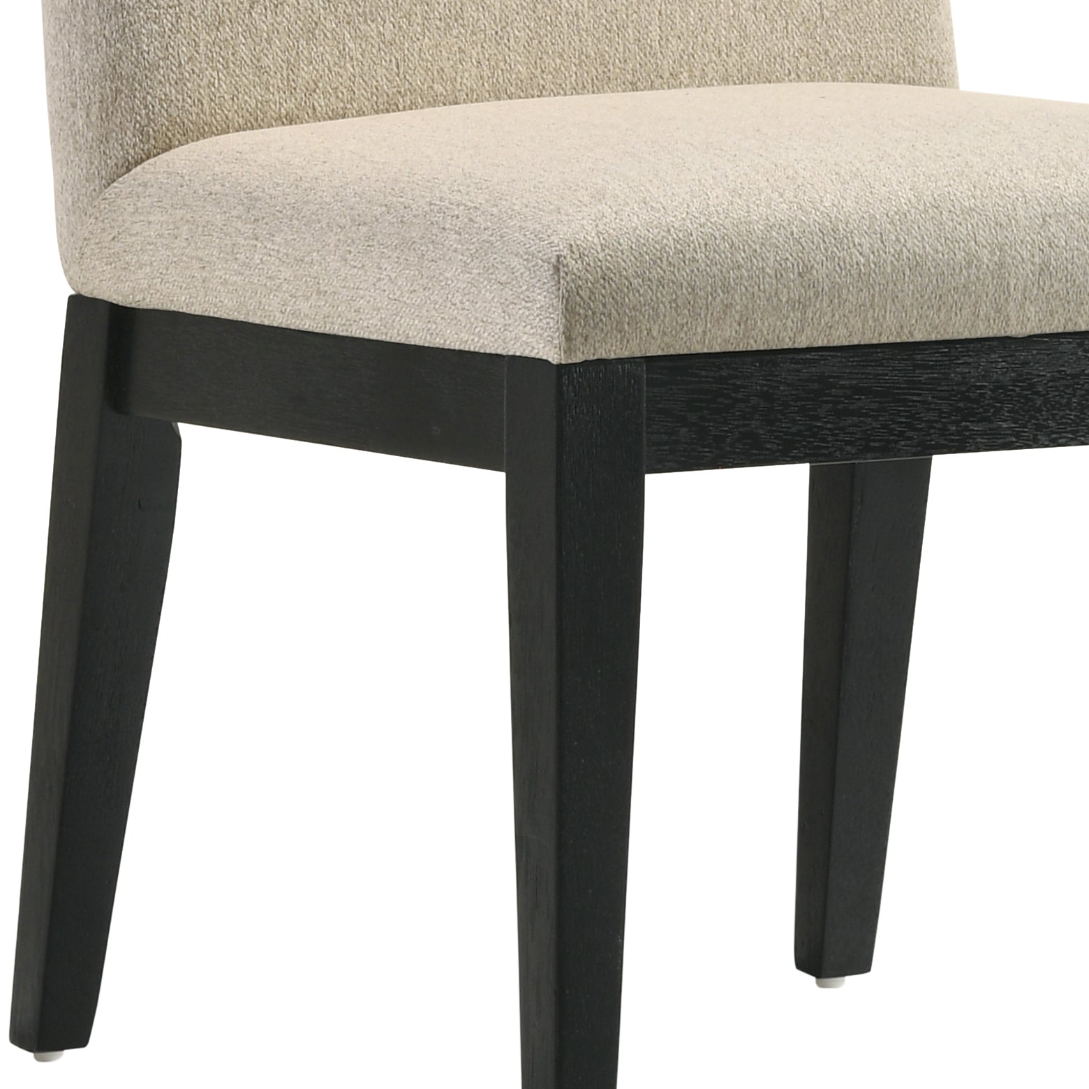 Beige And Black Padded Side Chair Set Of 2 Solid Beige Black Dining Room Modern Side Chair Solid Back Set Of 2 Wood Fabric