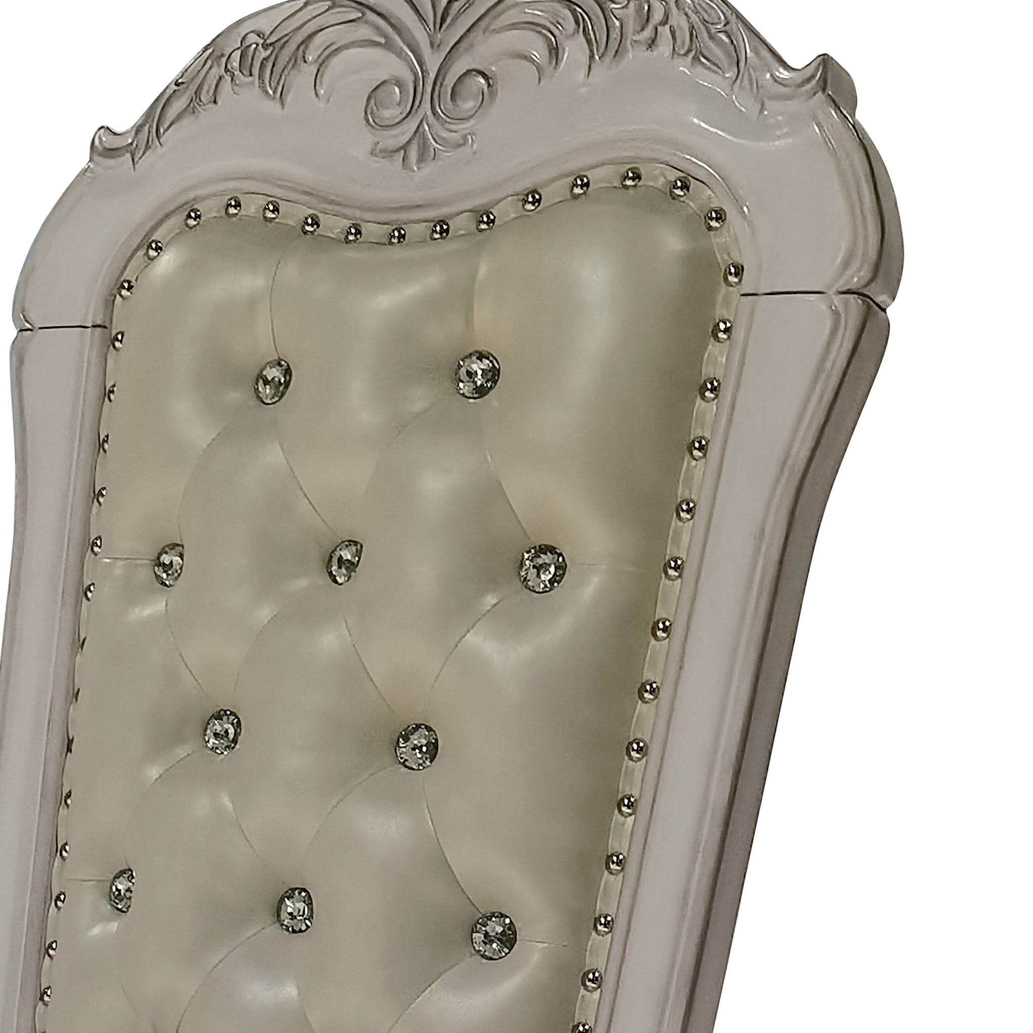 Ivory And Bone White Side Chair With Button Tufted Set Of 2 Solid Ivory Dining Room Contemporary Side Chair Tufted Back Set Of 2 Faux Leather