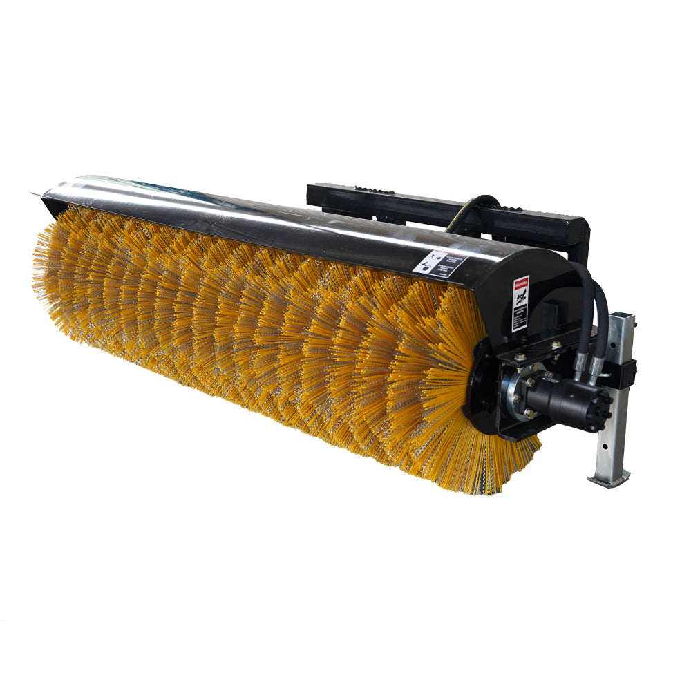 72" Skid Steer Hydraulic Rotary Angle Broom Sweeper Black Iron