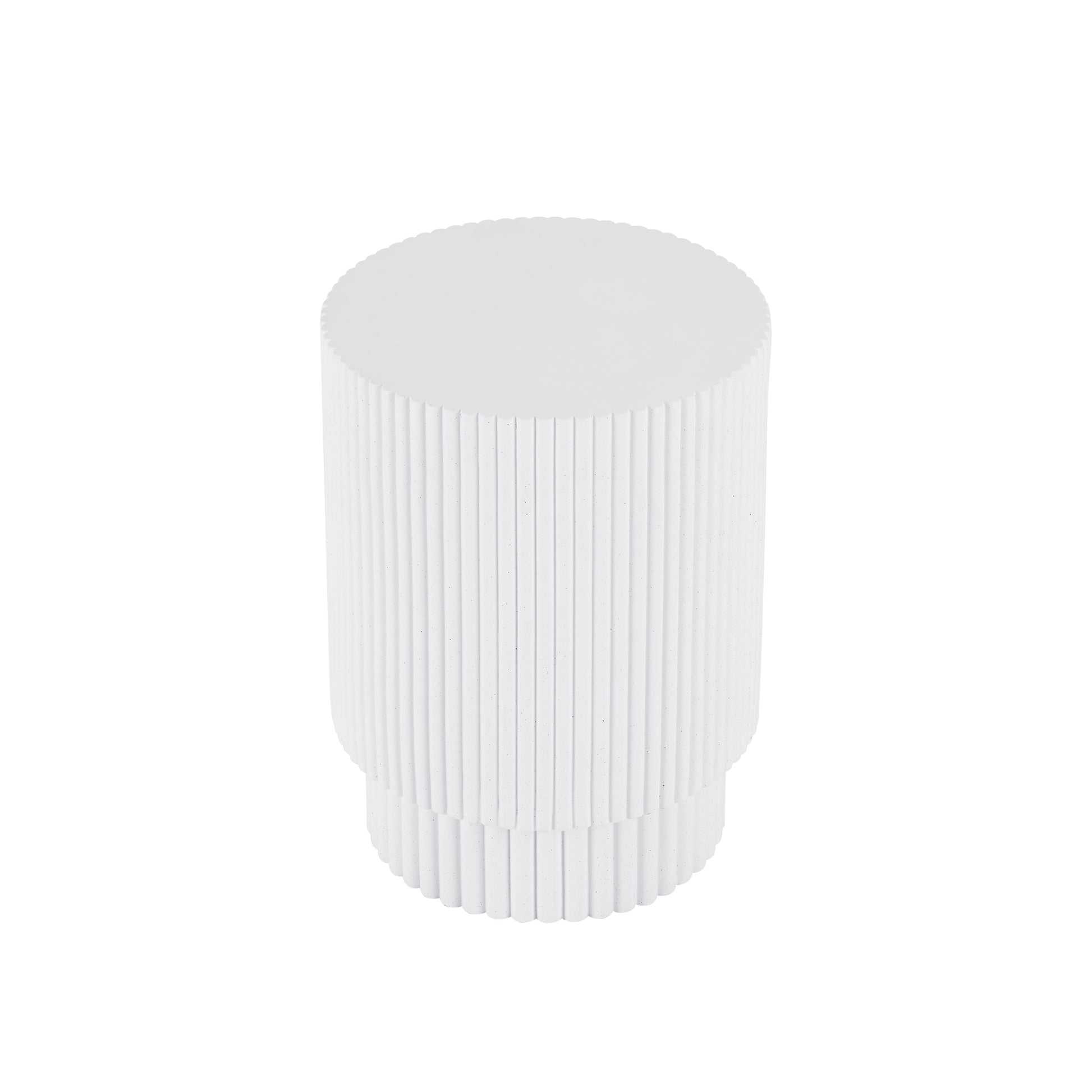 19.9 Inch H Shaped Barrel Coffee Table, Nordic Style, Simple Design, Suitable For Indoor And Outdoor Use, Made Of Magnesium Oxide, Suitable For Living Room, Bedroom Or Garden Sofa White Black