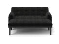 Black 2 Seater Sofa Sleeper With Recline Fuction Black Velvet Metal Primary Living Space Medium Soft Loose Back Pillow Top Arms Foam Fabric Metal 2 Seat
