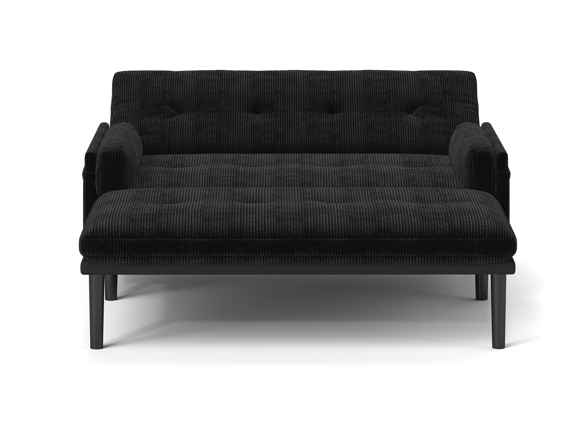 Black 2 Seater Sofa Sleeper With Recline Fuction Black Velvet Metal Primary Living Space Medium Soft Loose Back Pillow Top Arms Foam Fabric Metal 2 Seat