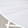Table And Chair Set, Mdf Desktop, White Metal Table Legs, Stable And Beautiful, Suitable For Most Styles Of Home. Modern Simple Dining Table, Comfortable Seating. White Seats 4 Mdf