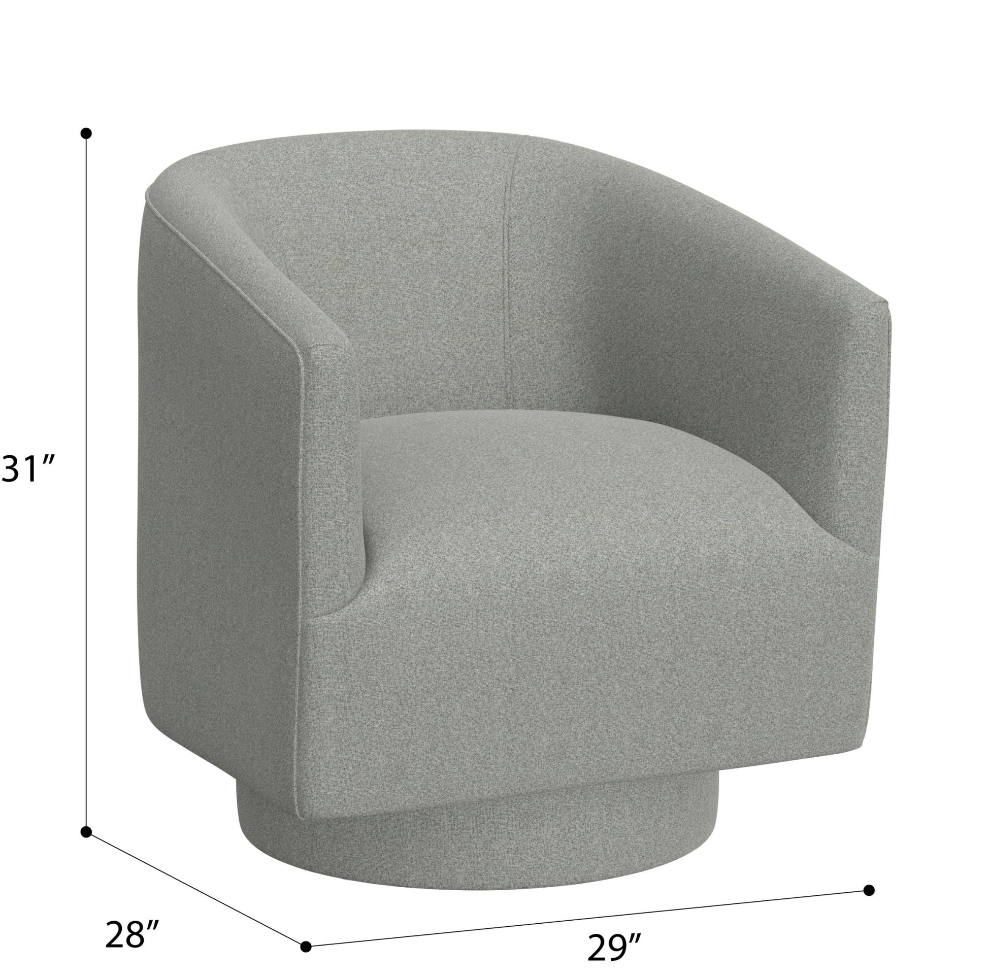 Bralin Gray Swivel Accent Chair Gray Foam Engineered Wood