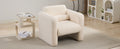 Modern Accent Chair Lambskin Sherpa Fabric Upholstered Comfy Reading Arm Chair Soft Padded Armchair With Back And Pillow For Living Room Bedroom Reception Waiting Room Office, Cream Cream Primary Living Space Upholstered