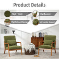 Coolmore Modern Accent Chair, Solid Wood Padding Lounge Armchairs With One Pillow For Living Room, Bedroom, Guest Room Green Green Rubberwood Foam Velvet
