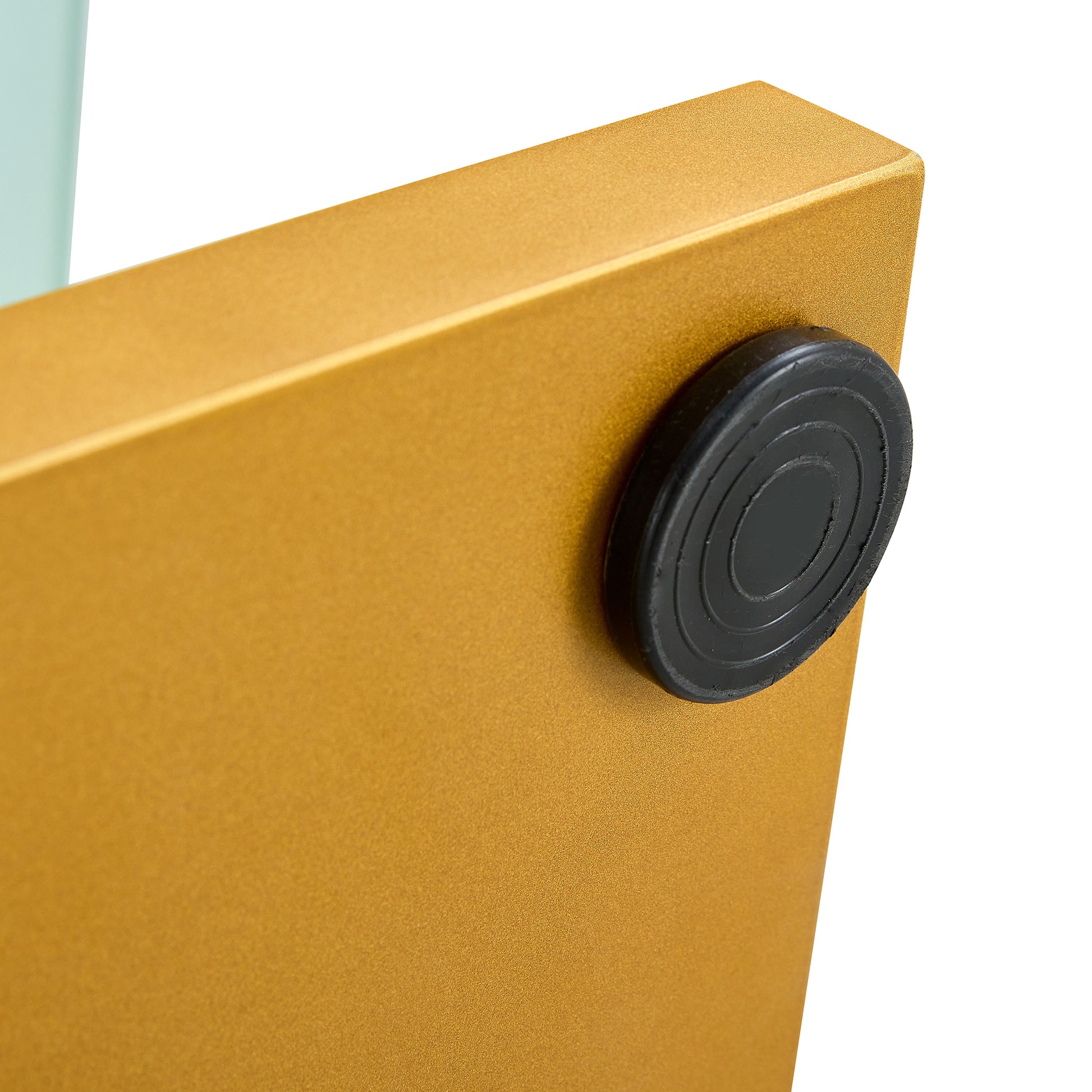 Modern Minimalist Coffee Table. Tempered Glass With Stickers Tabletop,Golden Mdf Pillars. Suitable For Living Room And Dining Room Gold Mdf Glass