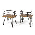 Zion Industrial Wood And Metal Chair Teak Metal & Wood