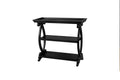 Newport Console Table For Living Room,Kitchen,Entyway Black Antique Black Desk Top Primary Living Space Floor Mount Open Storage Console Tables Lacquered Solid Wood Mdf Mdf