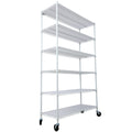 6 Tier 6000Lbs Capacity Nsf Metal Shelf Wire Shelving Unit, Heavy Duty Adjustable Storage Rack With Wheels & Shelf Liners For Commercial Grade Utility Steel Storage Rack, White 82