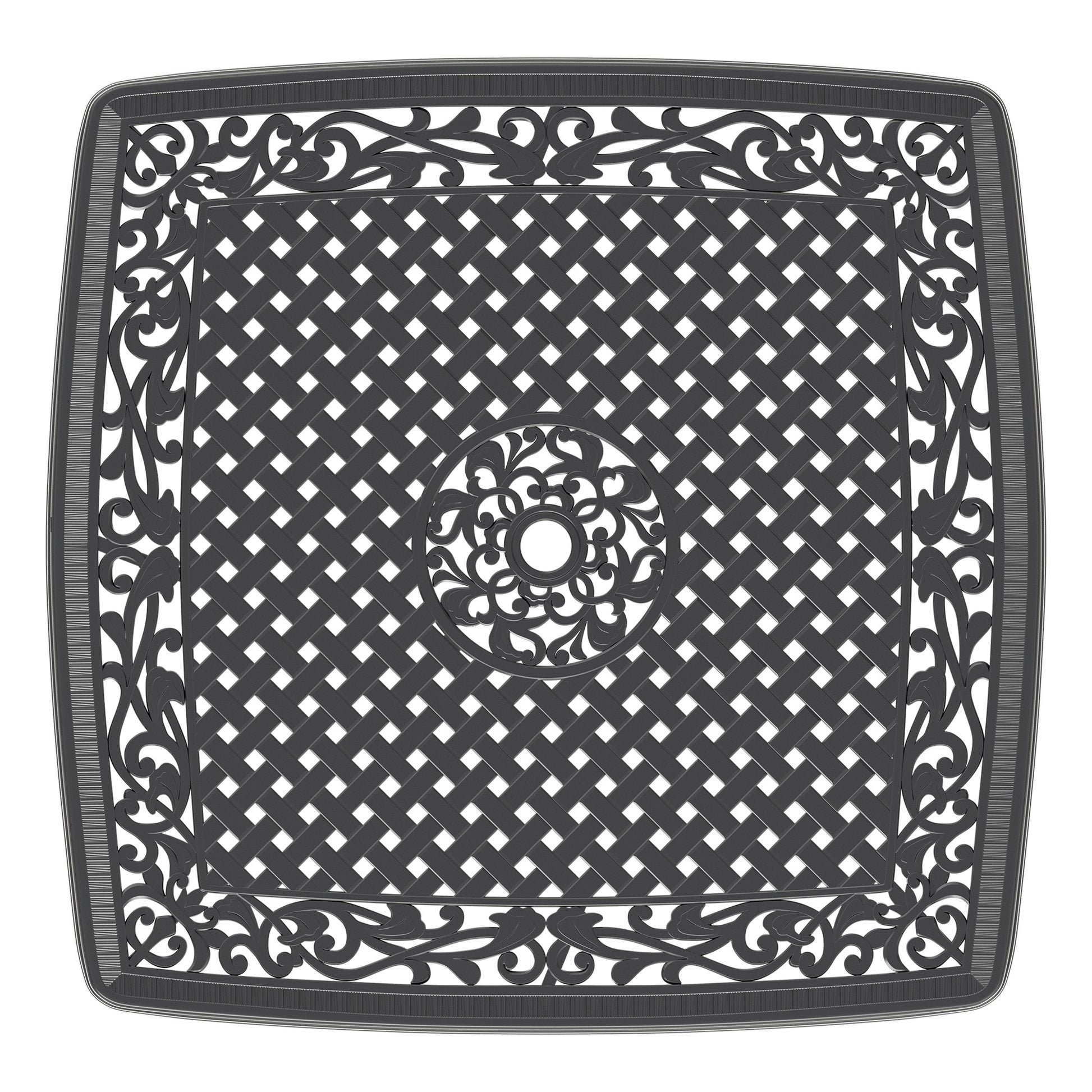 Cushions In Random Colors 5 Piece Set Of Cast Aluminum Patio Furniture With Cushions Yes Dining Set Black Seats 4 Rust Resistant Frame Water Resistant Cushion Garden & Outdoor Complete Patio Sets Aluminium