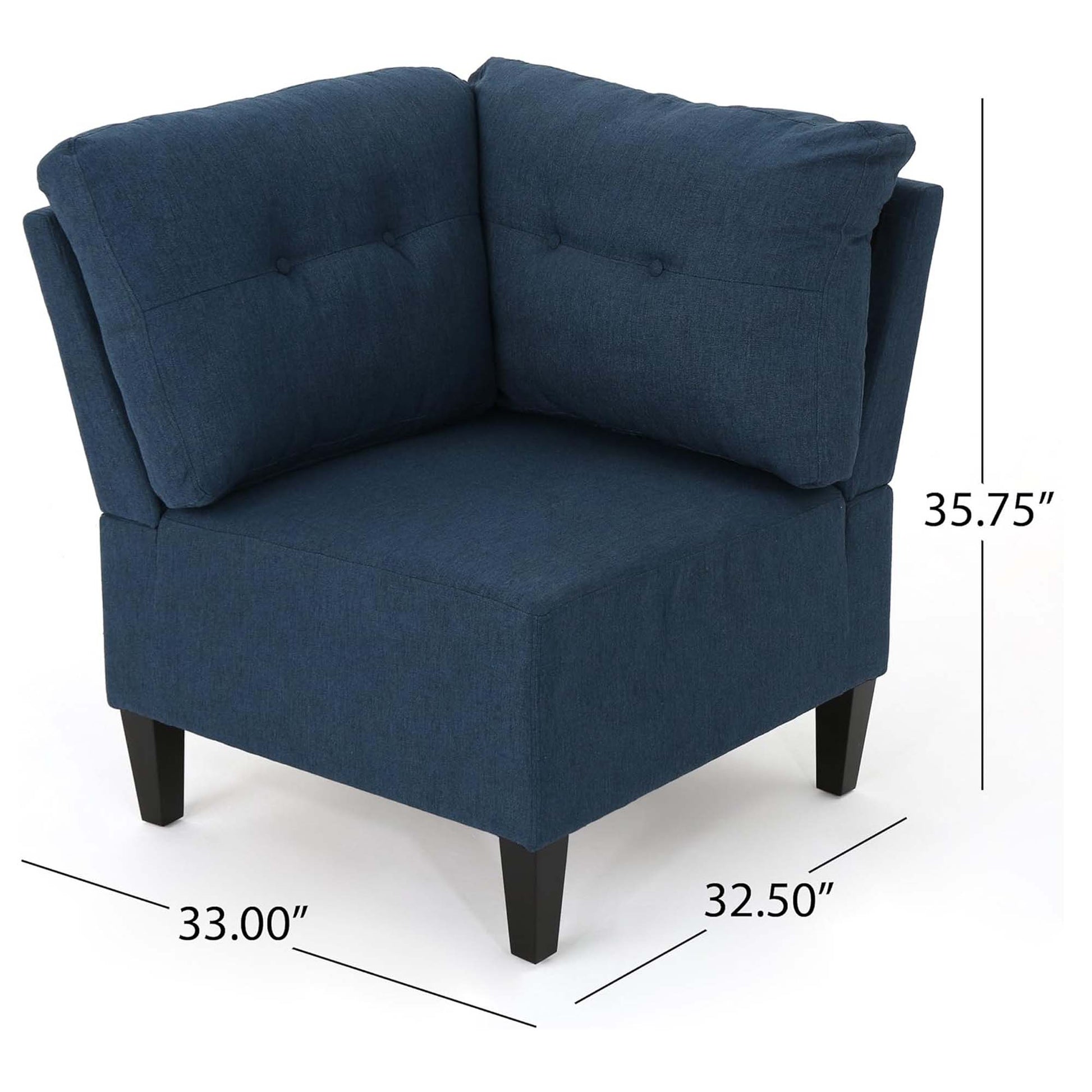 Mirod 5 Piece Upholstered Sectional Sofa Blue Fabric 4 Seat