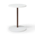 C Shaped End Table, Small Side Table For Couch, Sofa Table With Wood Frame For Living Room, Bedroom, Bedside, Rustic White And Walnut White Walnut Primary Living Space Coffee & End Tables Mdf