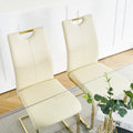 Modern Style Glass Dining Table With Elegant Transparent Design, Solid Support Base, Pale Yellow Dining Chair Set With Gold Plated Legs, Suitable For Restaurant Kitchens Set Of 7 Yellow Glass