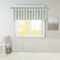 Lightweight Faux Silk Valance With Beads Dusty Aqua 50X26