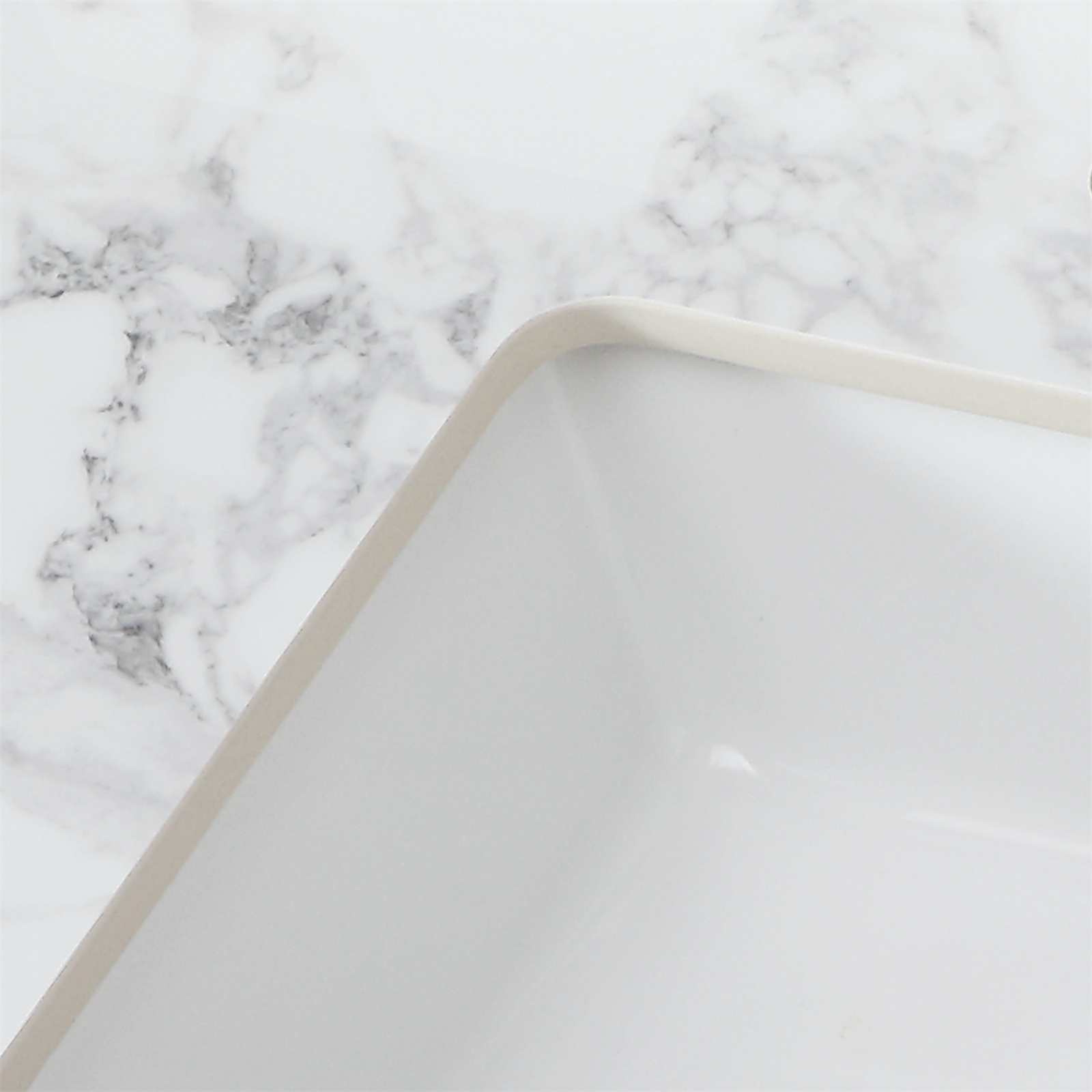 37"X22"Bathroom Vanity Top,Sintered Stone Carra Whitebarthroom Vanity Sink Tops With Rectangular Undermount Ceramic Sink With Vanity Backsplash, Three Faucet Hole Bathroom Vanity Countertop White