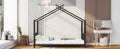Twin Size Metal House Platform Bed, Black Box Spring Not Required Twin Black Metal Bedroom Bed Frame Metal