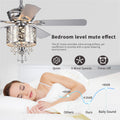 Elegant Metal 52 Inch Ceiling Fan Optional Remote&2 Color Option Blades Or Bedroom, Living Room, Dining Room Chrome Chrome American Design,American Traditional,Antique,Farmhouse,Industrial Plywood Metal
