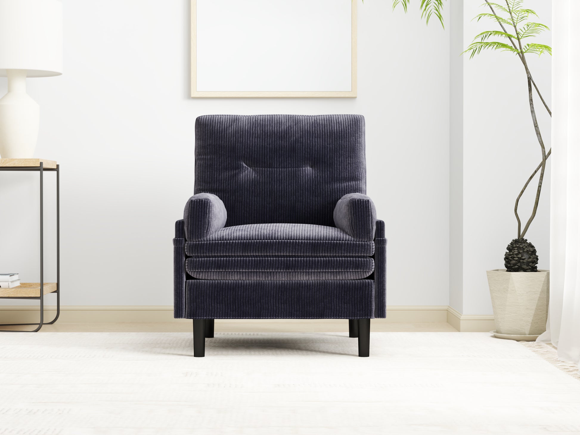 Grey Sofa Chair With Recline Fuction Grey Velvet Metal Primary Living Space Medium Soft Loose Back Pillow Top Arms Foam Fabric Metal 1 Seat