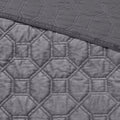 3 Piece Velvet Quilt Set Grey Full Queen Full Grey Cotton