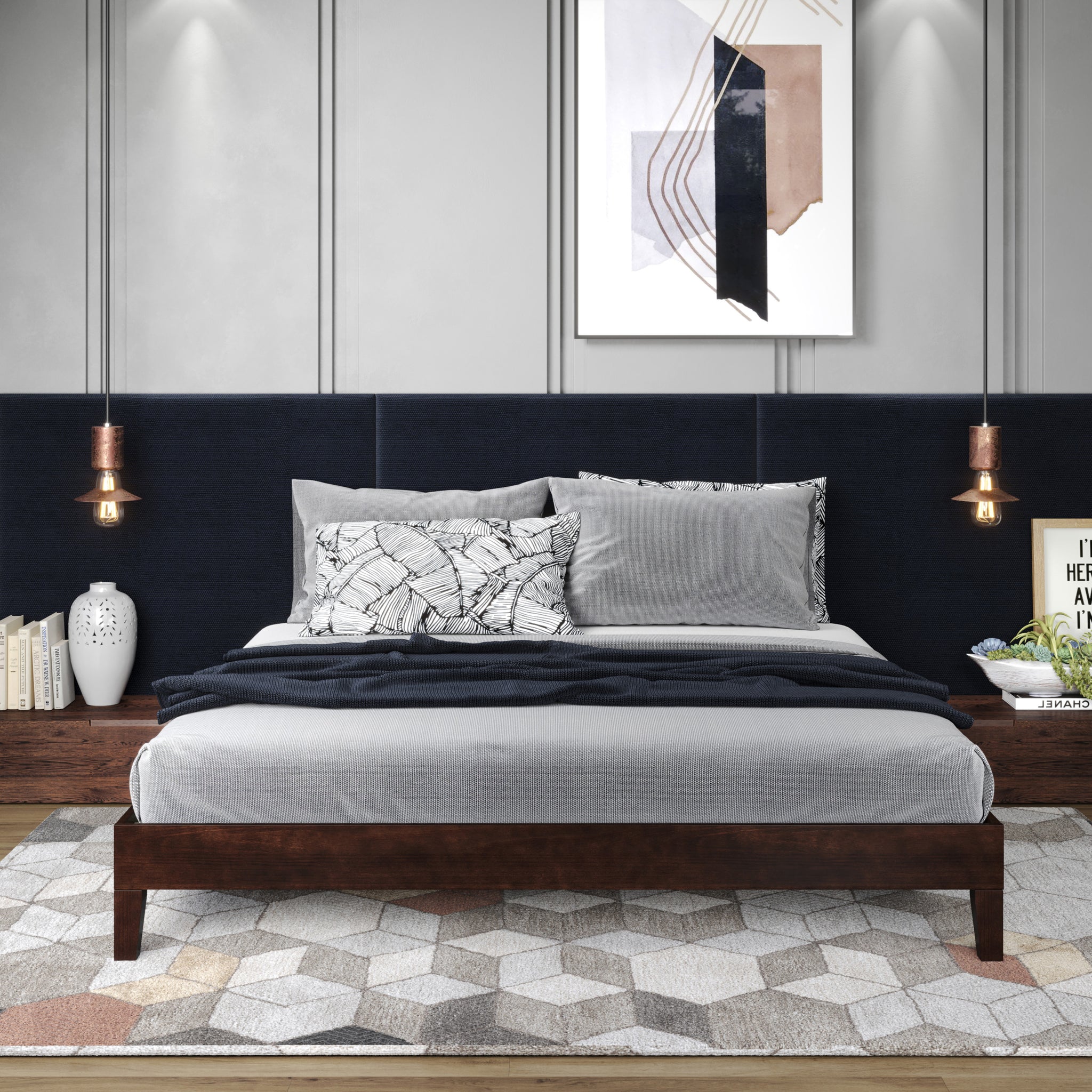 Nix King Platform Bed Brown King Brown Wood