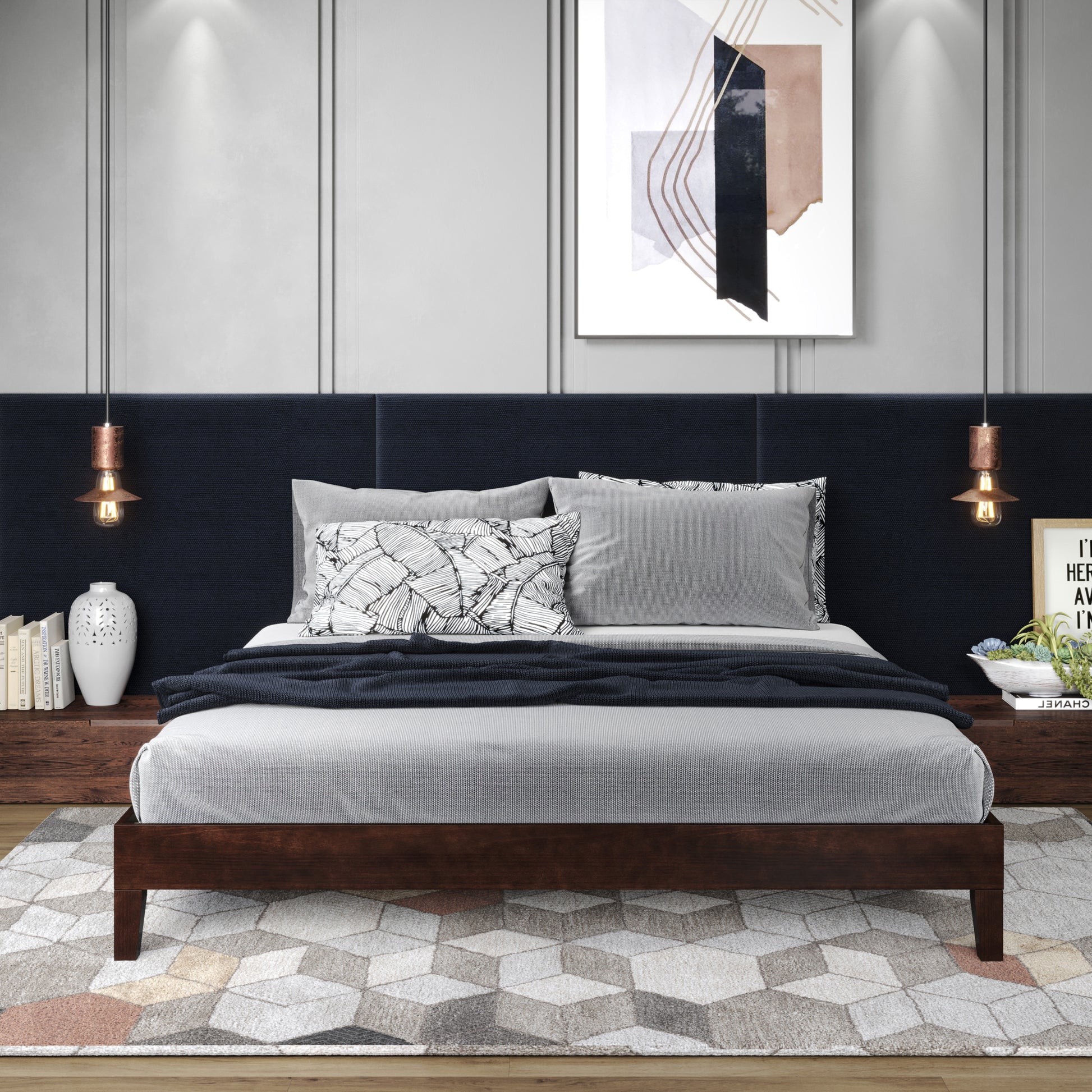 Nix King Platform Bed Brown King Brown Wood