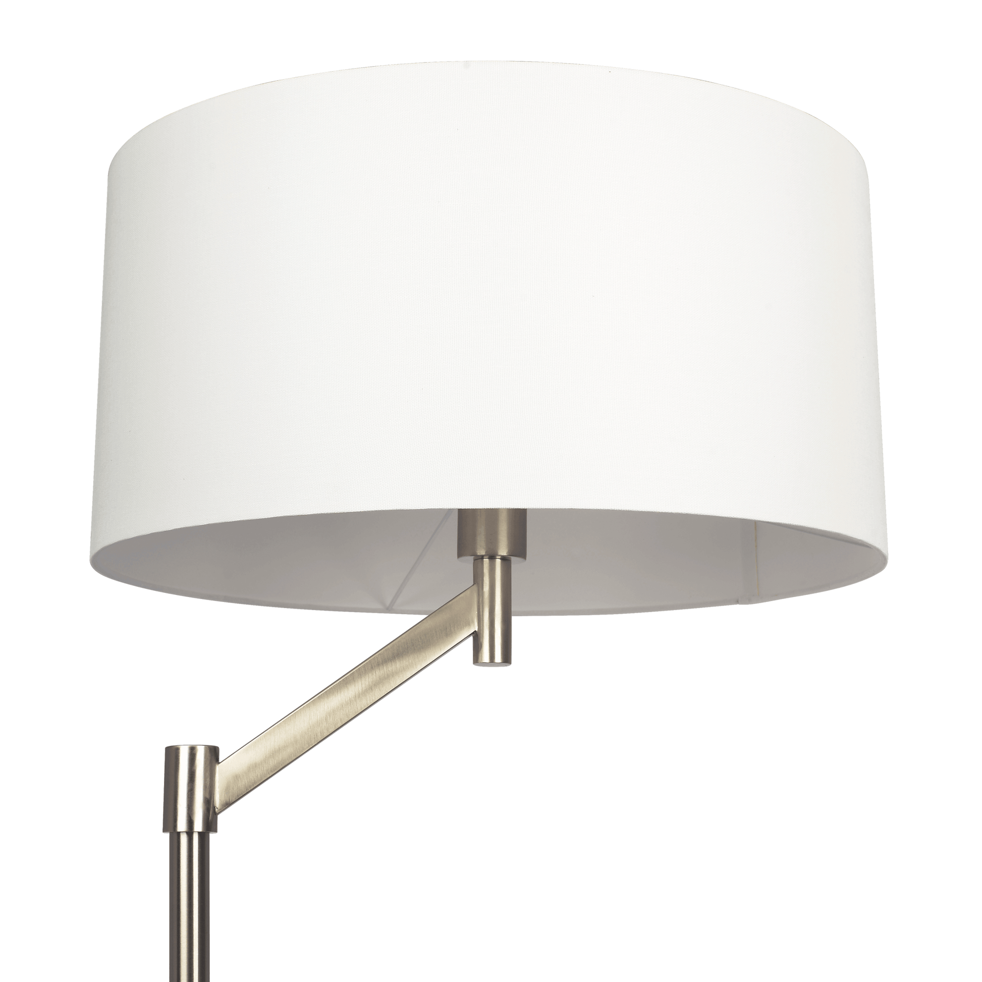 Serene Brushed Nickel Floor Lamp With Rotary Switch Metal Base White Linen Shade Brushed Nickel,White Linen,Metal