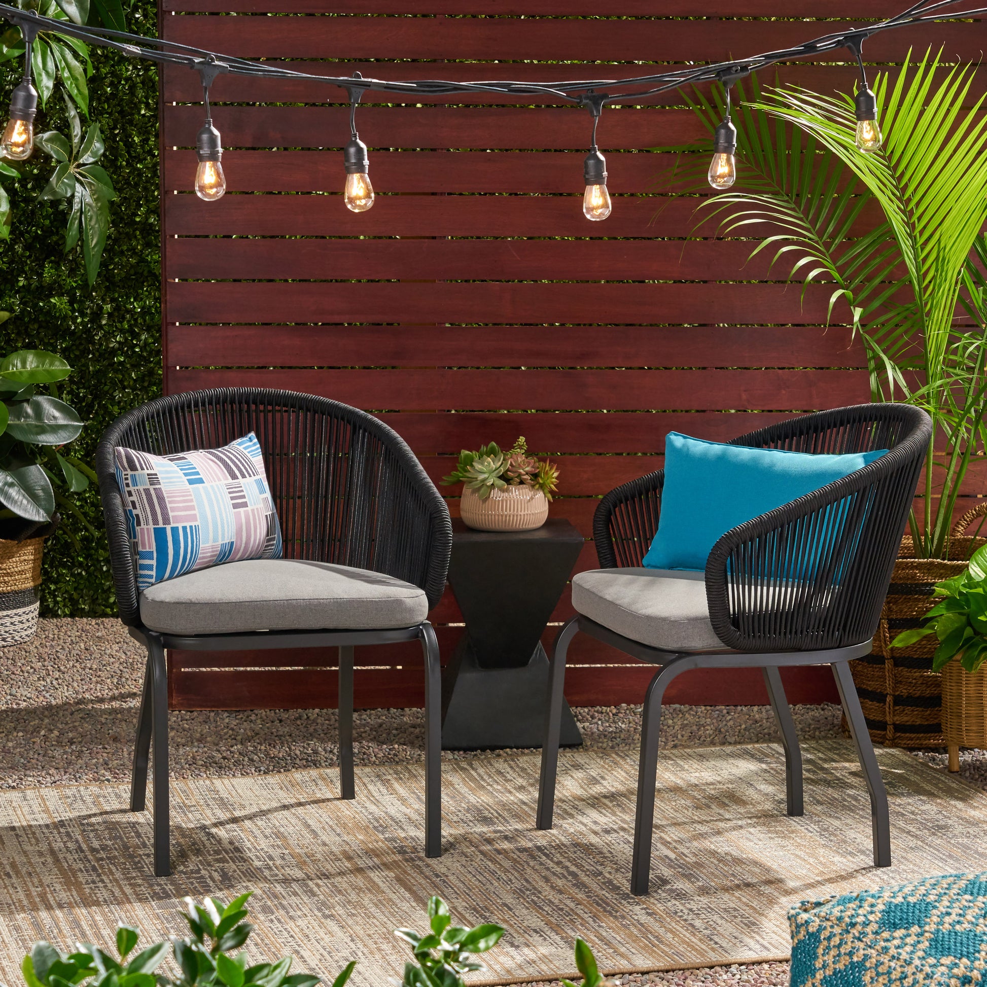 Candlewood Chair Black Woven Rope